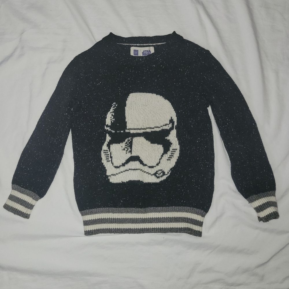 GAP Star Wars size XS 4-5 black white storm trooper wool sweater